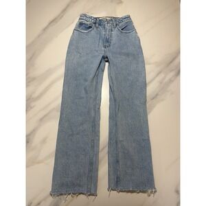 Abercrombie & Fitch High Rise The 90's Relaxed Jean Raw Hem Medium Wash